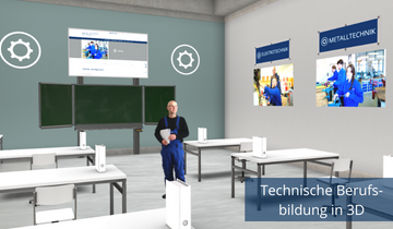Mit dem digitalen Schulungsraum der technischen Berufsbildung startet heute der vierte virtuelle Rundgang durch die Bildungswelten des AFZ Rostock.