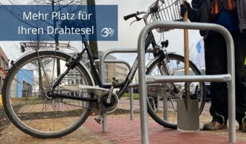 Seit heute finden 19 weitere Fahrräder Platz vor dem AFZ Rostock