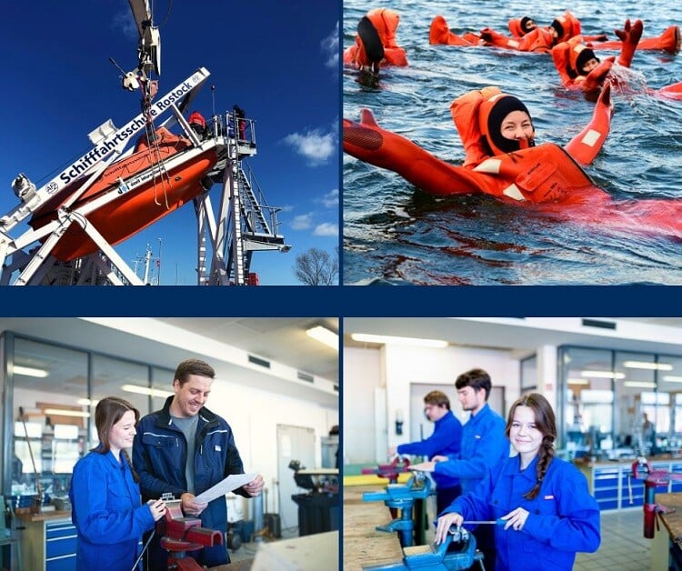 Collage mit Imagebildern aus den Bereichen technische und maritime Ausbildung