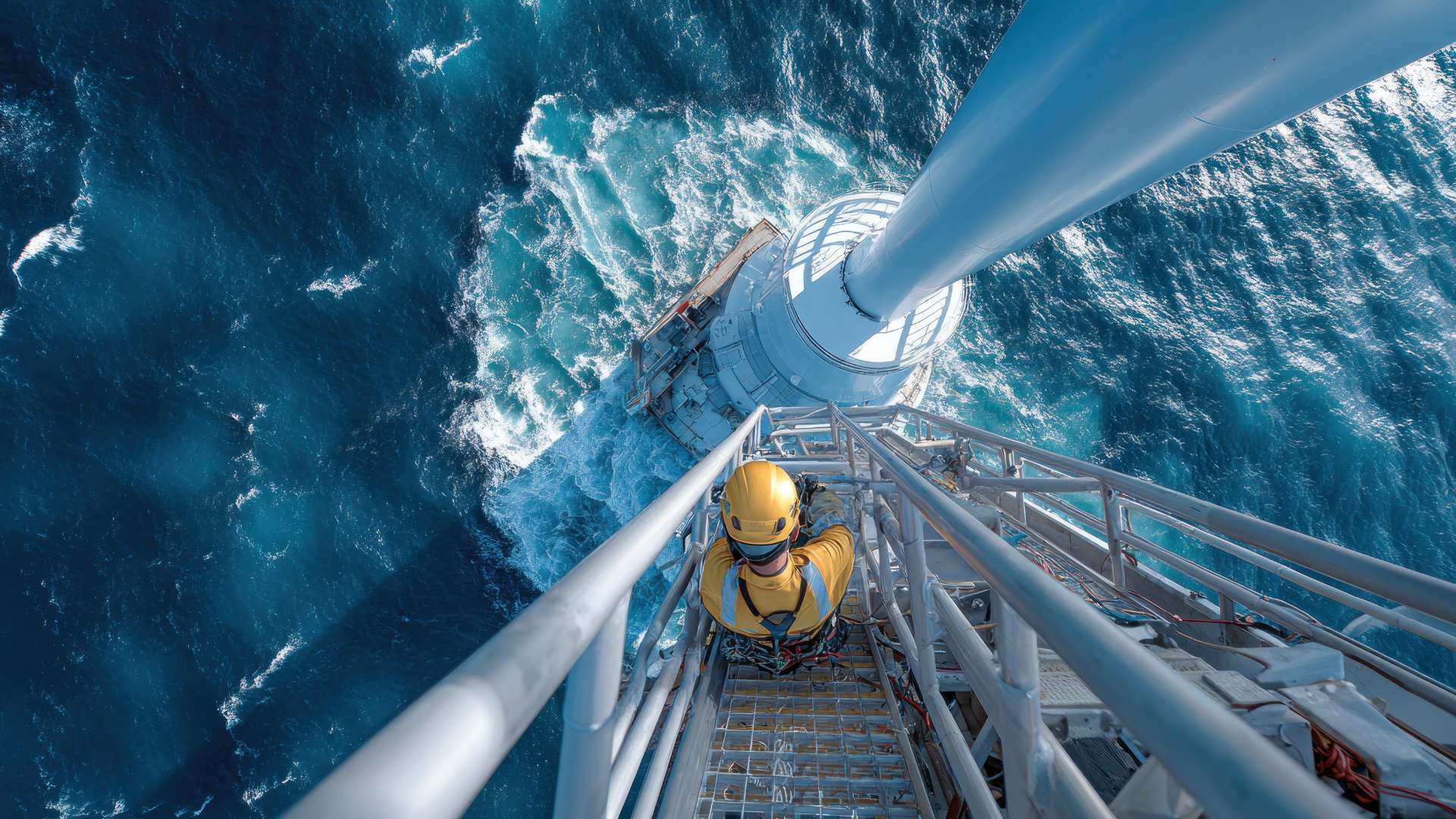 Arbeiter auf einer Offshore-Plattform